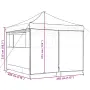 vidaXL Сгъваема парти шатра pop-up с 4 странични стени бежова, снимка 10