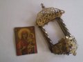 Антикварно руско домашно кандило с иконостас, снимка 9