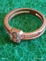 Сребърен пръстен с покритие от розово злато инкрустирани с кристали много красив 52758, снимка 6