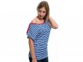 РАЗПРОДАЖБА!!! Нова дамска ефектна моряшка блуза-туника на райе, снимка 2