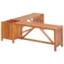 vidaXL Градинска ъглова пейка с плантер, 117x117x40 cм, акация масив, снимка 5