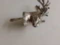 Винтидж тапа,запушалка  рядка кралска глава на елен~ Посребърна за наливане на вино/уиски , снимка 3