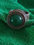 СРЕБЪРЕН СТАР 19 ВЕК ПРЪСТЕН с ГОЛЯМ ШЛИФОВАН КАМЪК ЗЕЛЕН АХАТ - СРЕБРО СТАРО ГРАДСКО БИЖУ 22478, снимка 18