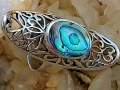 Впечатляващ,филигранен,сребърен пръстен с кралски седеф, снимка 1 - Пръстени - 36454162