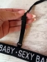 Ново черно бюстие с бродерия червени цветя и ластик с надпис sexy baby с регулиращи се презрамки 🖤, снимка 4