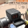 Водоустойчив USB заряден модул за мотоциклет, 2xUSB+Type-C, 2.4A, снимка 2