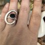Сребърен пръстен с оникс , снимка 1 - Пръстени - 37187315