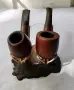 Поставка за две лули от естествено дърво бриар, снимка 6