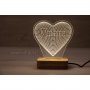 Настолна лампа сърце с име - подарък за 14 февруари, снимка 1