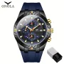 ONOLA кварцов часовник, хронограф, дата, водоустойчив, силиконова каишка, снимка 2
