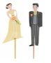 24 бр младоженци булка сватба сватбени картонени топери декор за мъфини кексчета моминско парти, снимка 1 - Други - 44419266