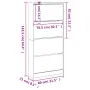 vidaXL Шкаф за обувки с 4 флип чекмеджета бял 80x21x163,5 см, снимка 10
