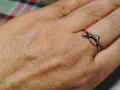 Дамски сребърен пръстен змия, снимка 2