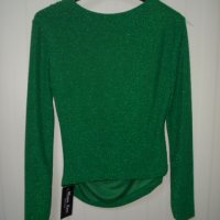 нова блестяща блузка в зелено, снимка 3 - Блузи с дълъг ръкав и пуловери - 38901489