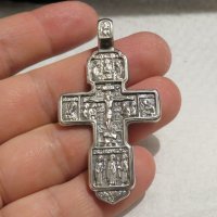 сребърен синджир с сребърно кръстче с Исус Христос и вси светии, снимка 5 - Колиета, медальони, синджири - 29733609