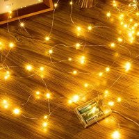 Нови феерични светлини 50 LED 5 метра Лампички топли бели струни Украса, снимка 1 - Декорация за дома - 40711310
