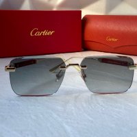 Cartier мъжки слънчеви очила с дървени дръжки, снимка 4 - Слънчеви и диоптрични очила - 42813122