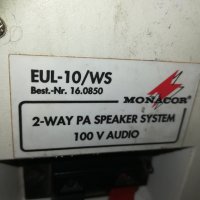 monacor eul-10/ws 2-way pa speakers-100v audio 2бр внос france, снимка 16 - Тонколони - 30315118