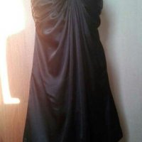 Черна рокля от сатен, тип балон🍀❤M,M/L❤🍀арт.4392, снимка 1 - Рокли - 37393174