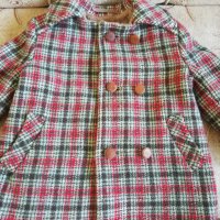 Детско топло карирано палто, снимка 1 - Детски якета и елеци - 31281402