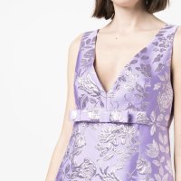 P.A.R.O.S.H. маркова лилава флорална металик-жакард рокля, НОВА, р-р М, 2023, снимка 2 - Рокли - 44185842