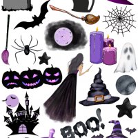 Скрапбук стикери за декорация планер halloween хелоуин самозалепващ лист А5 - различни видове, снимка 7 - Други - 38086615