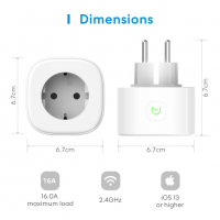 Meross Smart Wi-Fi контакт за безжично управление, енергиен мониторинг  гласови команди, 16A, снимка 2 - Друга електроника - 36573738