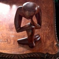 Мислителят - Дърво фигурка, снимка 7 - Антикварни и старинни предмети - 29196168