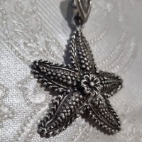 Сребърна висулка морска звезда , снимка 3 - Колиета, медальони, синджири - 44232146