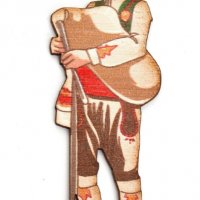 Момък в народна носия, свирещ на гайда - лазерно рязани дървени елементи с гравирани цветни елементи, снимка 1 - Други - 37562816