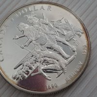 1 сребърен долар 1990 година Канада Елизабет II сребро ТОП, снимка 3 - Нумизматика и бонистика - 37435993