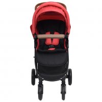 Бебешка количка 3-в-1, червена, стомана, снимка 6 - Детски колички - 37692055