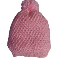 Детска безшевно ръчно плетена шапка за момиченце 4-8 год., снимка 8 - Шапки, шалове и ръкавици - 42257307