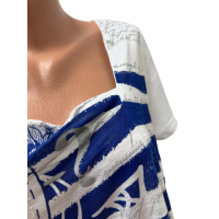 Дамска тениска блуза DESIGUAL размер XL бяла цветна, снимка 2 - Тениски - 44570437