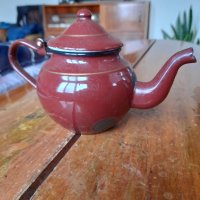 Стар емайлиран чайник #23, снимка 3 - Антикварни и старинни предмети - 42923806