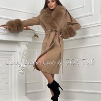 Дамски палта с подплата от вълна и естествен косъм от лисица /алпака/, снимка 3 - Палта, манта - 35510380