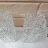 Красиви стъклени вази - 2 бр, снимка 2 - Антикварни и старинни предмети - 35306348