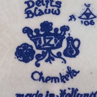 Голяма декоративна порцеланова чиния Delft , снимка 5 - Декорация за дома - 35294509