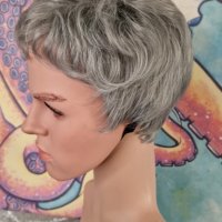 👑 💗Стилен Модел Къса Мъжка Перука в Платинено Тъмно Сив Цвят КОД : 9157💗 👑 💋 , снимка 5 - Аксесоари за коса - 44166028