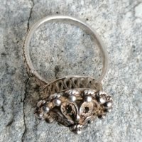 Филигранен сребърен пръстен , снимка 3 - Антикварни и старинни предмети - 42893608