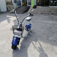 Електрически Скутер мини харли 1200W-800W - Бяло с синьо, снимка 1 - Мотоциклети и мототехника - 39300873