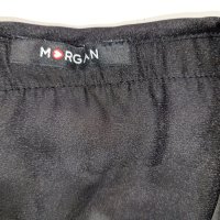 Morgan S,M-Черна ефектна риза с дълъг ръкав и с жабо, снимка 7 - Ризи - 42411866