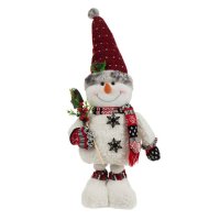 Коледен Снежен човек с дълги телескопични крака, 92-122cm, снимка 2 - Декорация за дома - 42718750