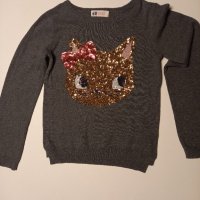 Блуза с паети Hello Kitty и/ или дънки 128см, снимка 4 - Детски пуловери и жилетки - 35193103