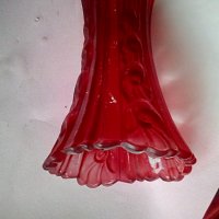 Мурано Италия ваза червено дебело стъкло, снимка 5 - Антикварни и старинни предмети - 36855268