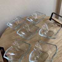 Комплект - 6 бр стъклени купички за ядки и 4 бр стъклени плата, снимка 2 - Други - 37762966