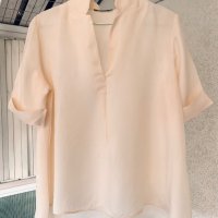 COS Швеция интересна блуза кроп-камбанка кайсиев цвят, снимка 8 - Корсети, бюстиета, топове - 42363326