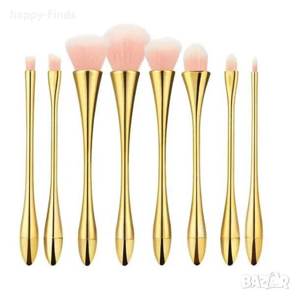 Комплект професионални четки за грим Tools4Beauty 8 бр. с метални дръжки, снимка 1