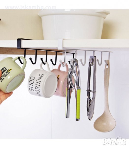 КУХНЕНСКА ЗАКАЧАЛКА ЗА ЧАШИ И ПРИБОРИ С 6 КУКИ - код 2065, снимка 1