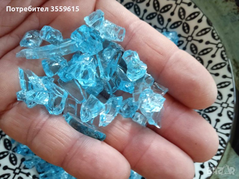 половин килограм декоративни сини стъкалца, снимка 1